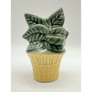 Vintage 1950s Shawnee Flower Pot Wall Pocket Measuring Spoon Holder 4.75”